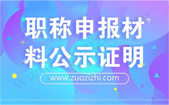 職稱申報公示證明