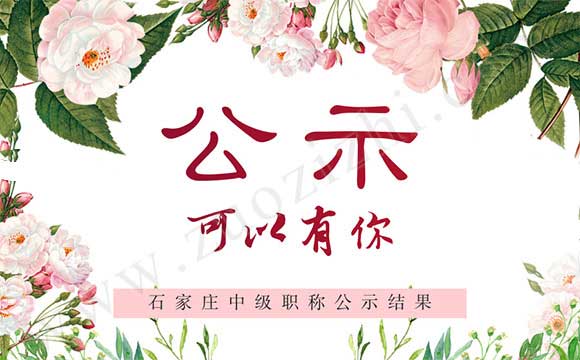 石家莊中級(jí)職稱公示結(jié)果