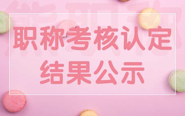 職稱考核認定結果公示