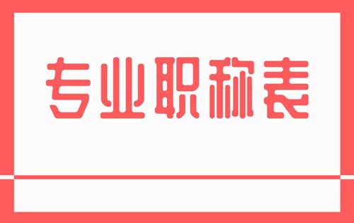 專業職稱表