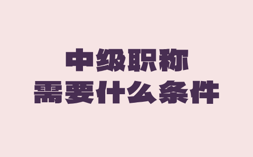 中級報考需要什么條件