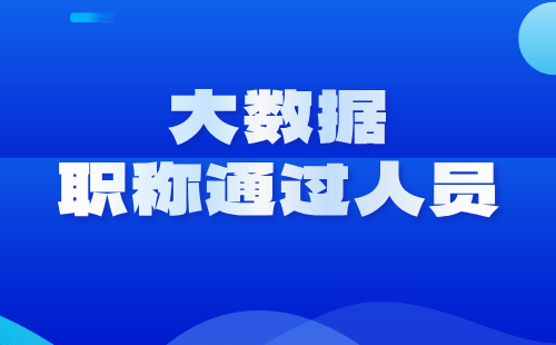大數據職稱通過人員