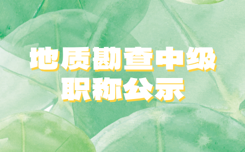 地質勘查職稱公示