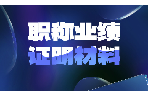 職稱業績材料